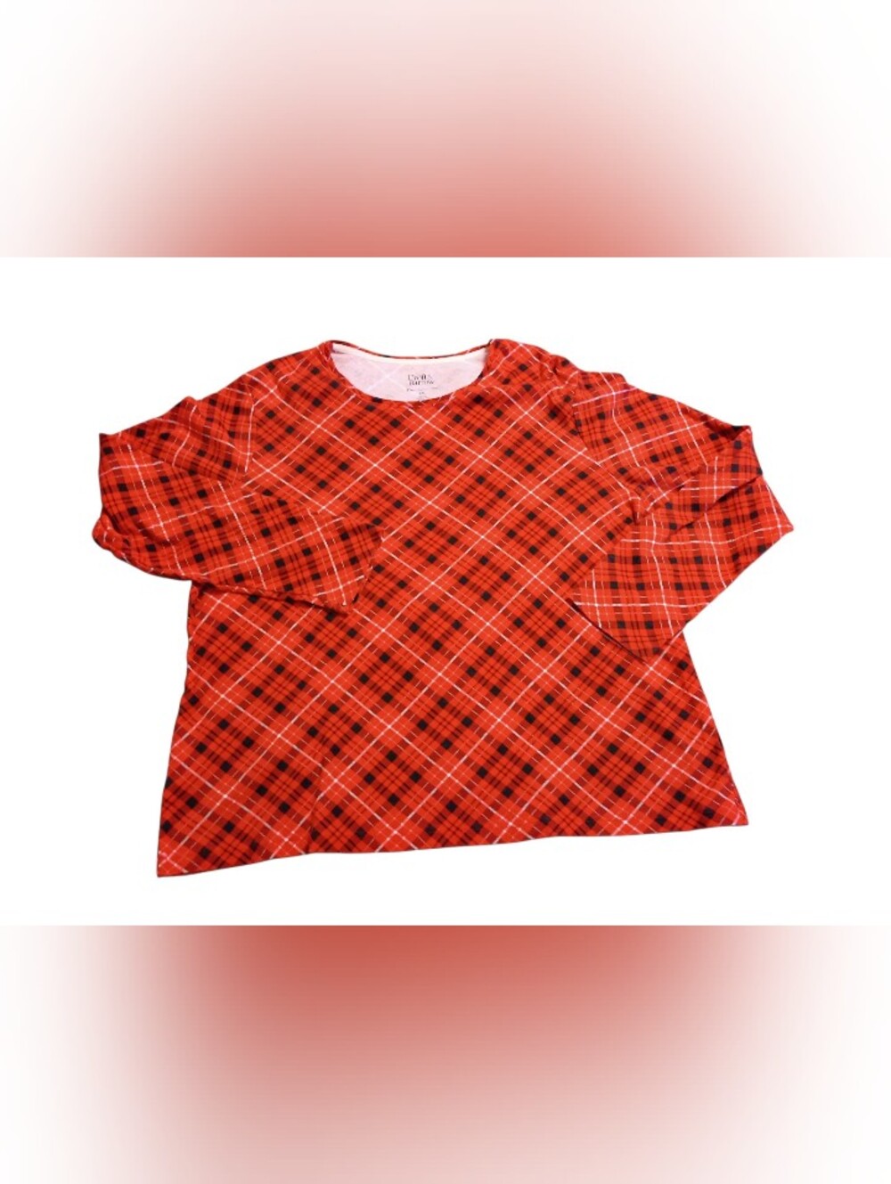 EUC croft & barrow 2/$10 Red Black Plaid Long Sleeve Women's Long Sleeve Shirt
